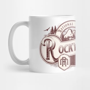 Rocky Mountain National Park Colorado Vintage Label Mug